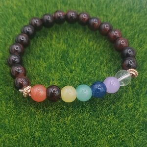 Multicolor‎ Precious Stone Colorful Beaded Bracelet B3317
